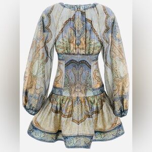 COSTA AZUL Chic Long Sleeve Paisley Dress